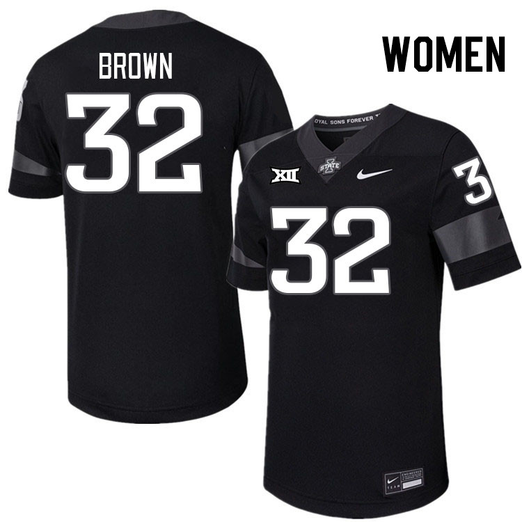 Women #32 Carson Brown Iowa State Cyclones College Football Jerseys Stitched-Black